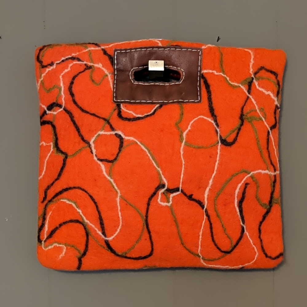 Felted wool purse tote